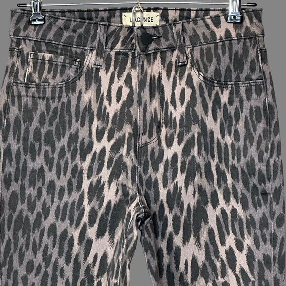 L'Agence Marguerite Leopard Print Ankle Midrise Cropped Pants Women's 26 NWOT - Picture 5 of 11